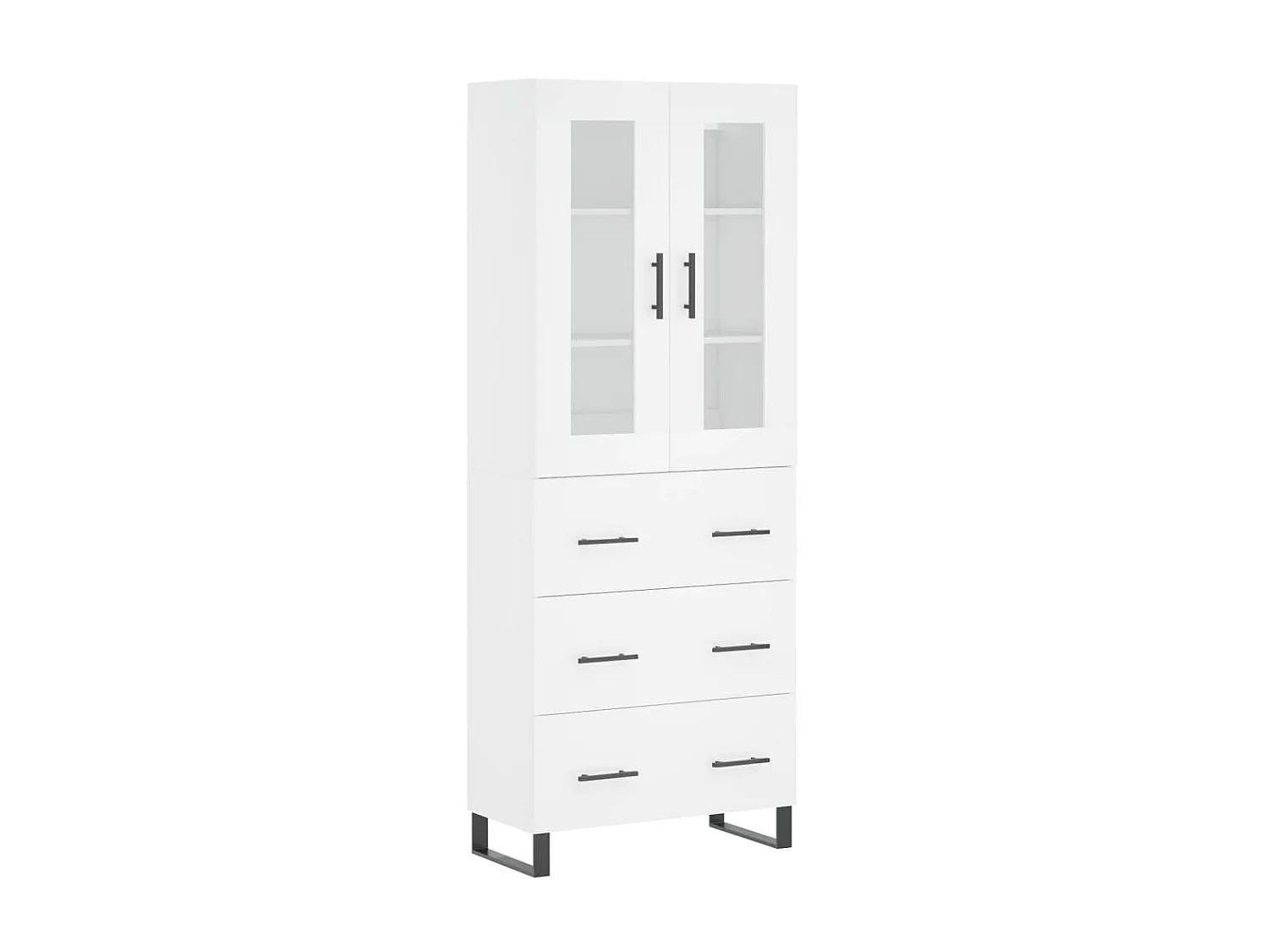 Buffet haut Blanc 69,5x34x180 cm Bois d'ingénierie QWE69937