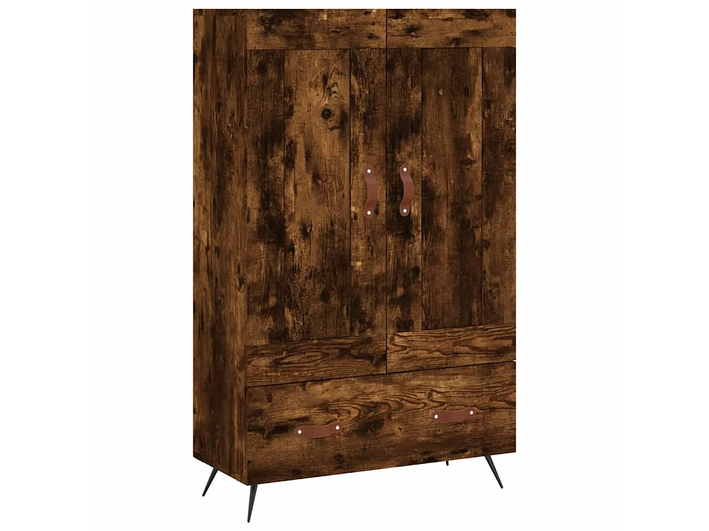 Buffet haut chêne fumé 69,5x31x115 cm bois d'ingénierie QWE56916