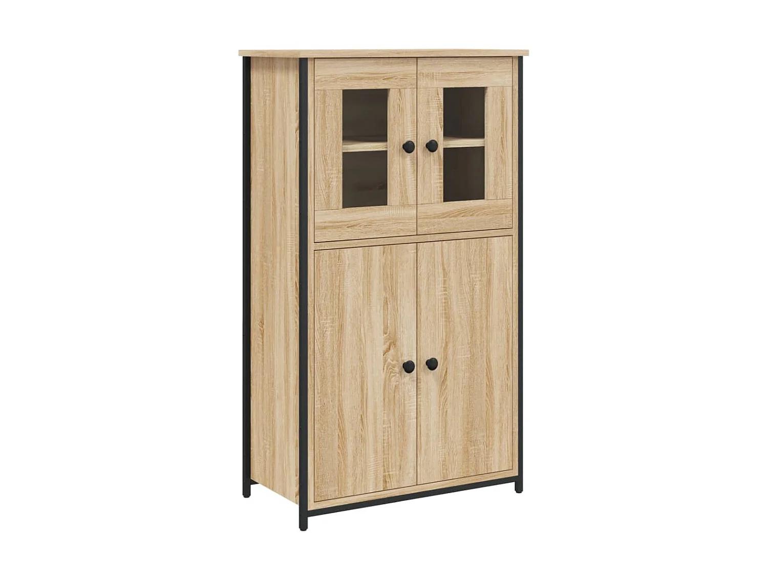 Buffet haut chêne sonoma 62x32x106,5 cm bois d'ingénierie QWE40287