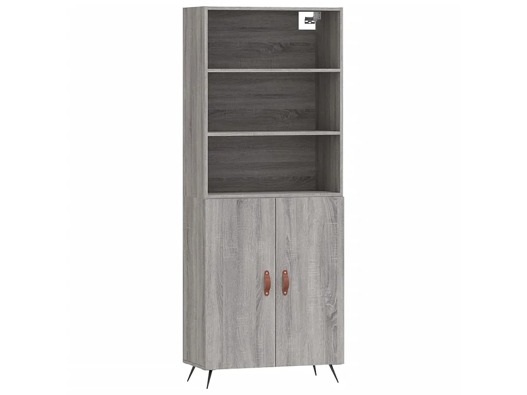 Highboard,Kommode Grau Sonoma 69,5x34x180 cm Holzwerkstoff -gkd205073