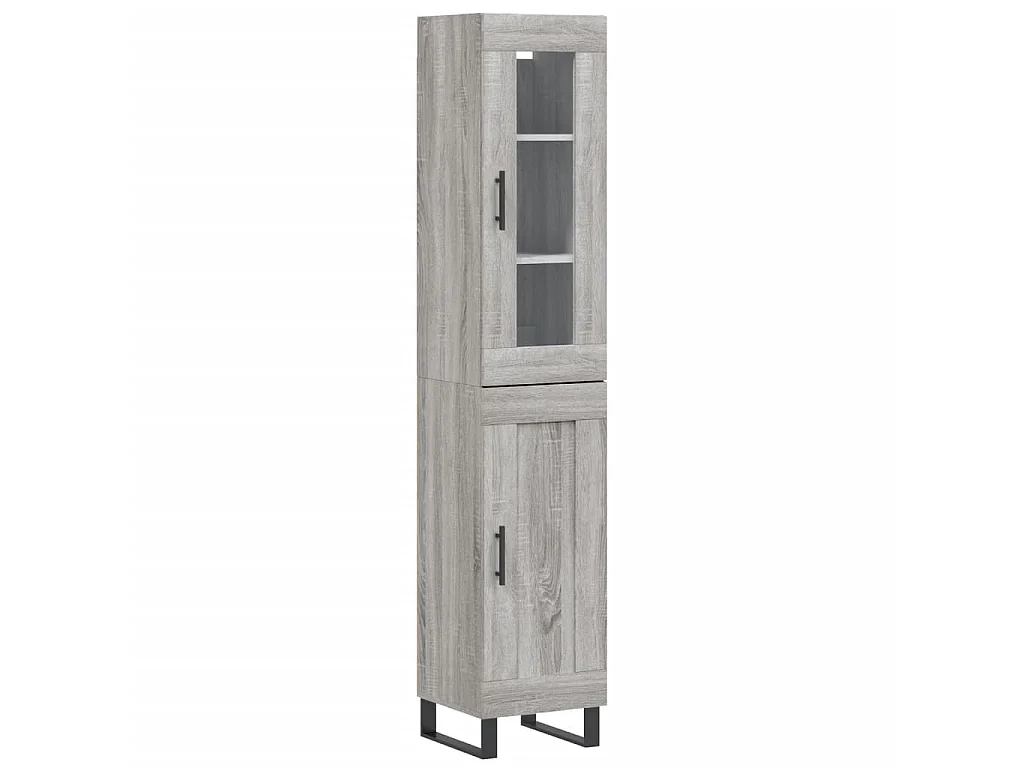 Highboard,Kommode Grau Sonoma 34,5x34x180 cm Holzwerkstoff -gkd649522