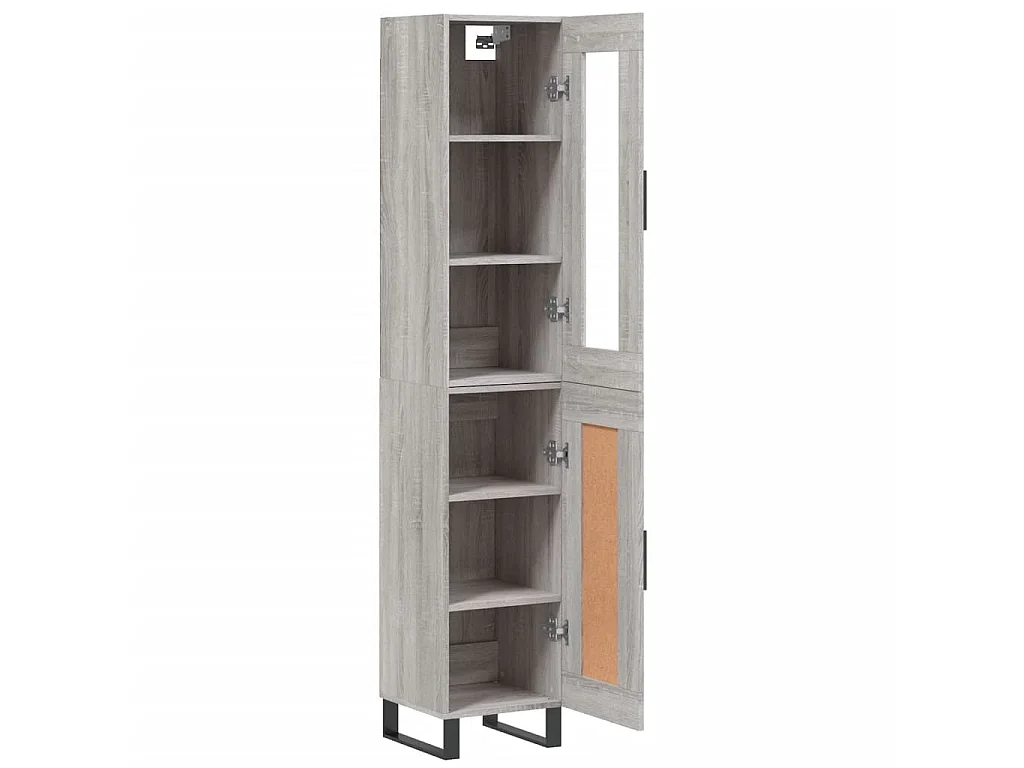 Highboard,Kommode Grau Sonoma 34,5x34x180 cm Holzwerkstoff -gkd649522