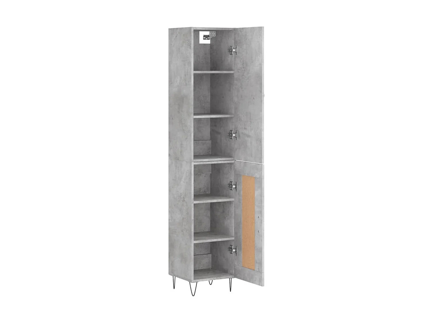 Buffet haut Gris béton 34,5x34x180 cm Bois d'ingénierie QWE77853