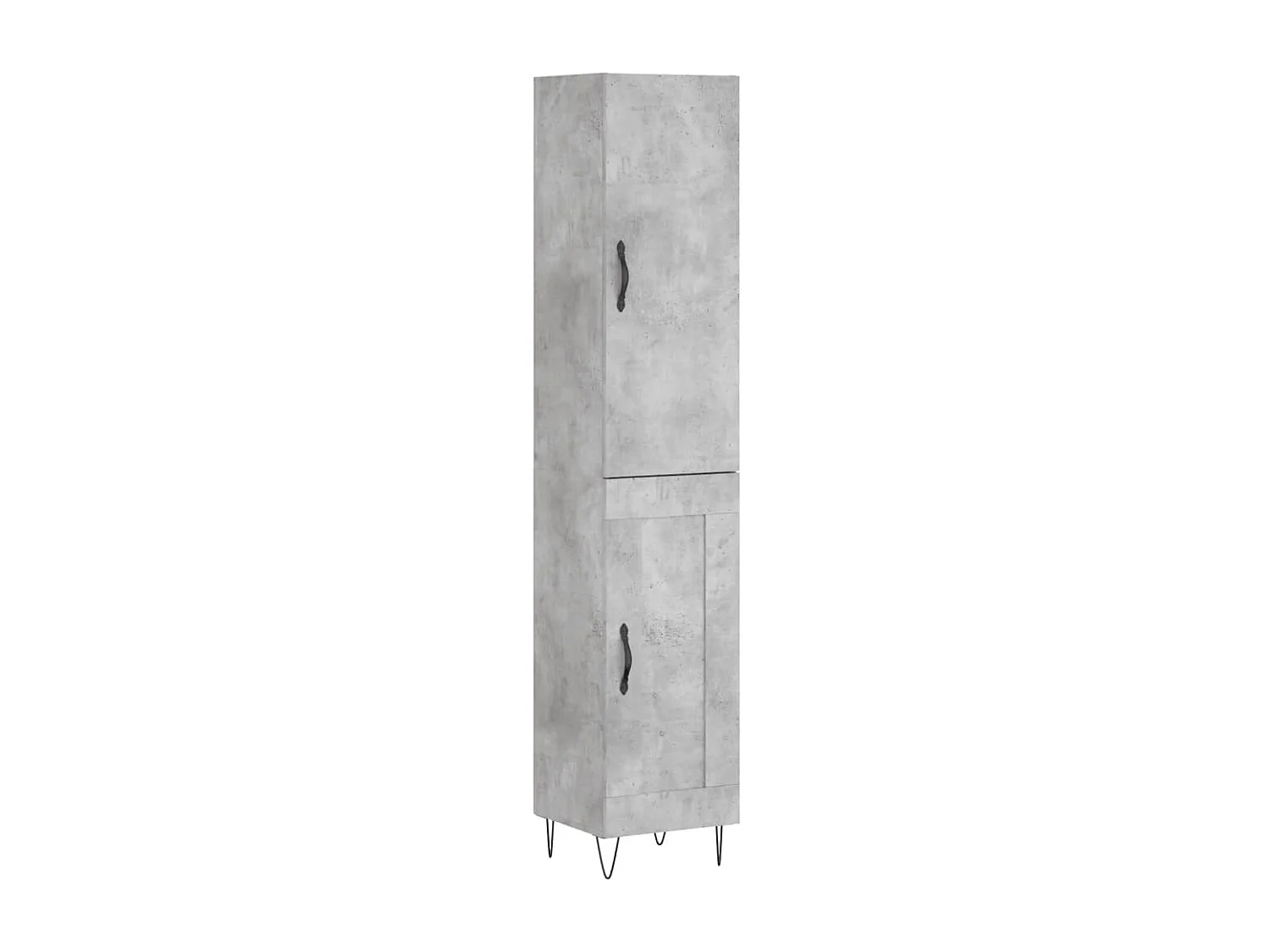 Buffet haut Gris béton 34,5x34x180 cm Bois d'ingénierie QWE77853