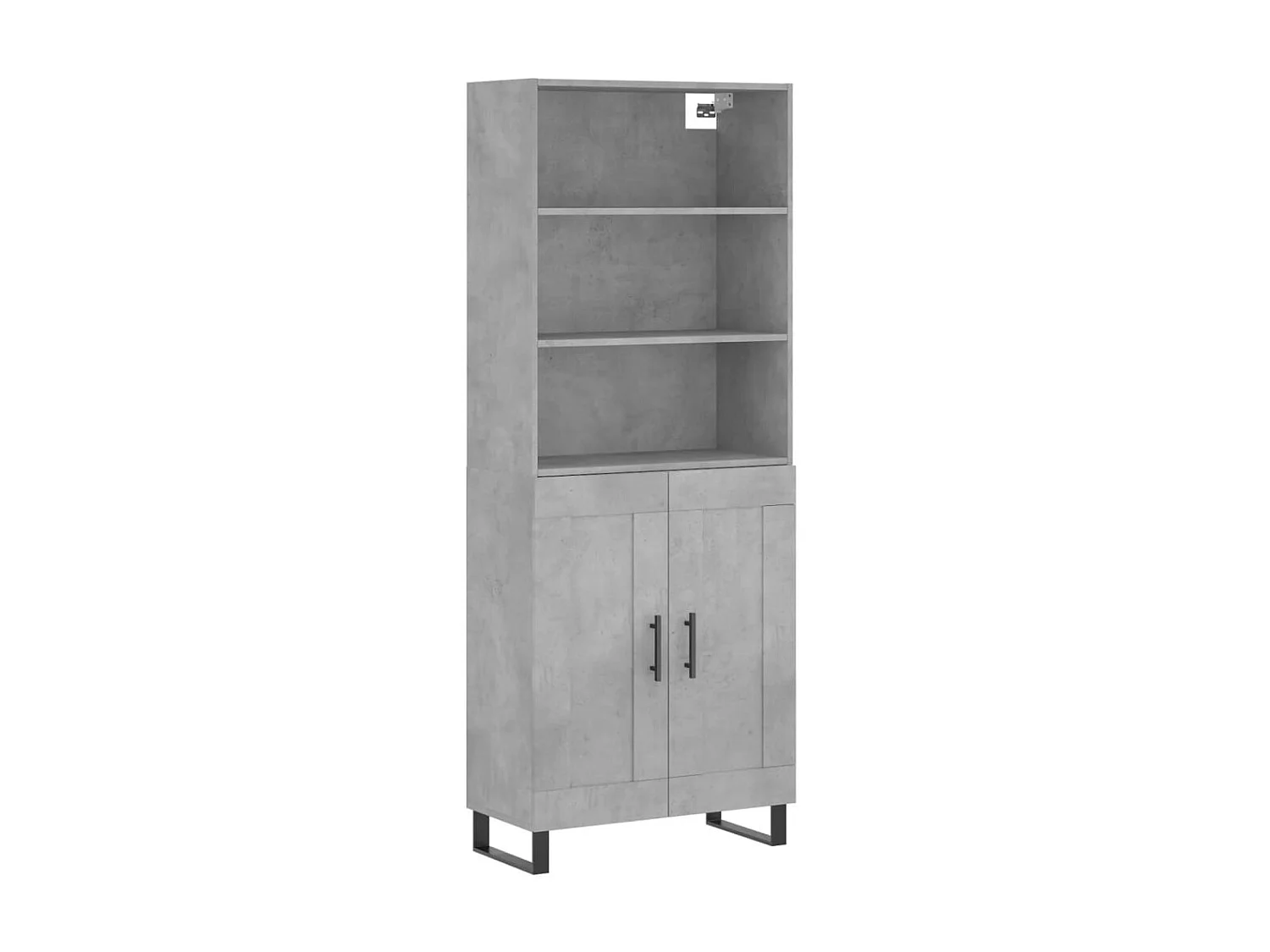 Buffet haut Gris béton 69,5x34x180 cm Bois d'ingénierie QWE29485