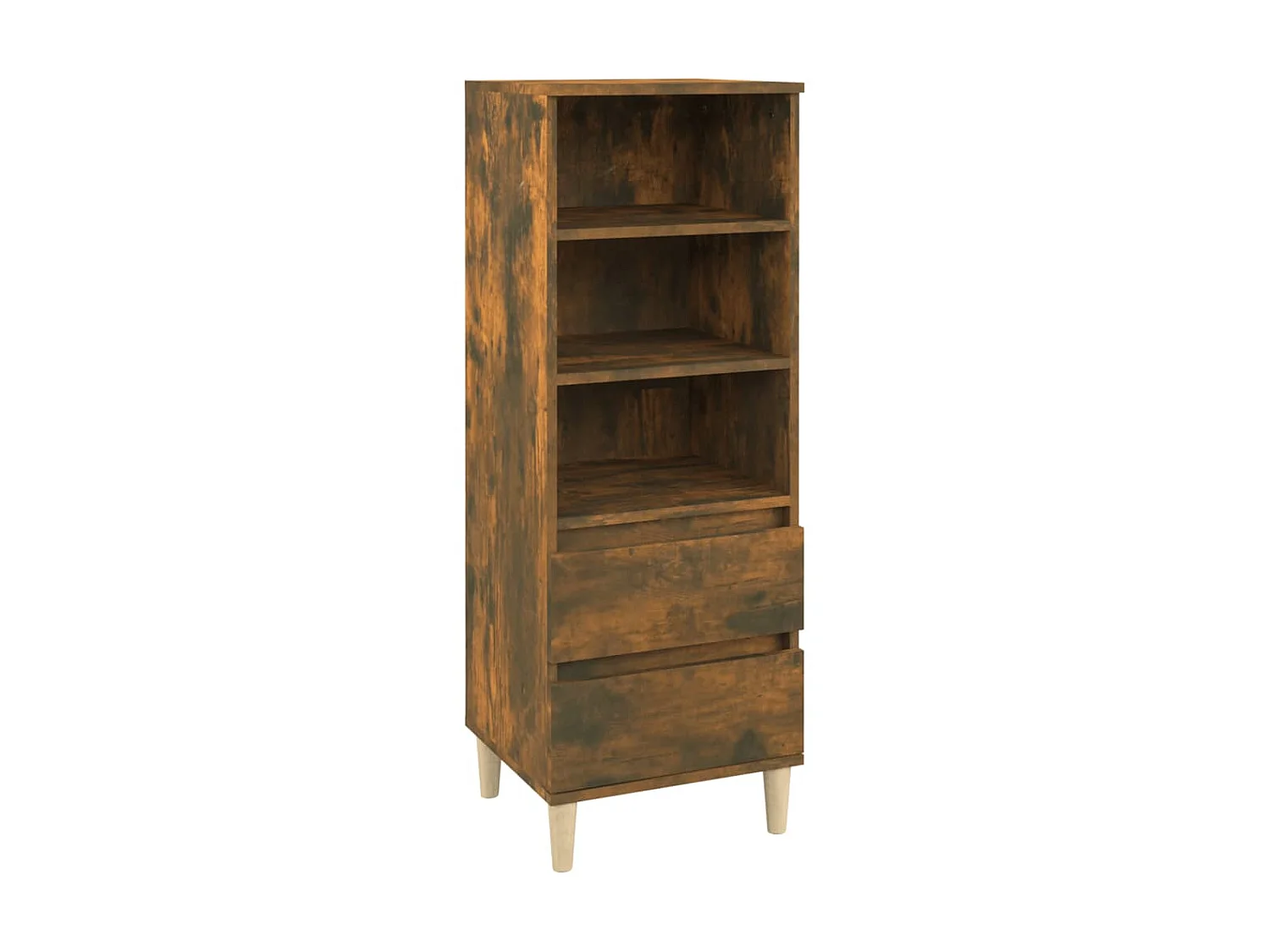Highboard,Kommode Räuchereiche 40x36x110 cm Holzwerkstoff -gkd269584