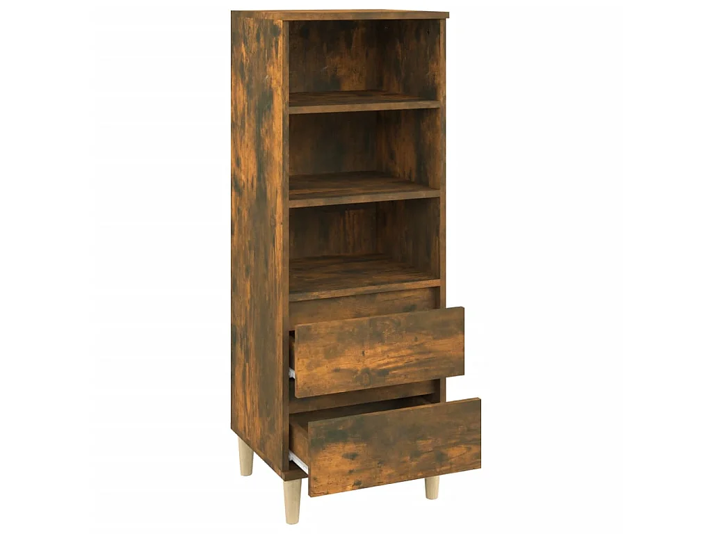 Highboard,Kommode Räuchereiche 40x36x110 cm Holzwerkstoff -gkd269584