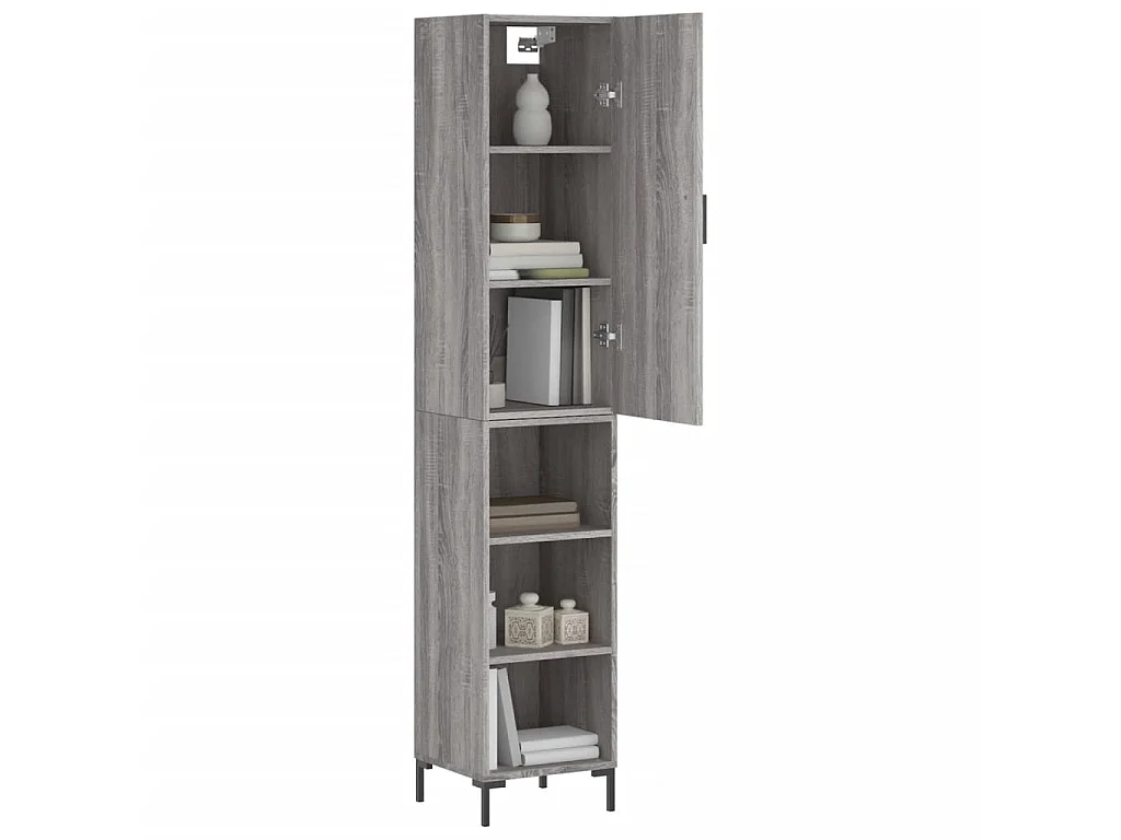Highboard,Kommode Grau Sonoma 34,5x34x180 cm Holzwerkstoff -gkd312664