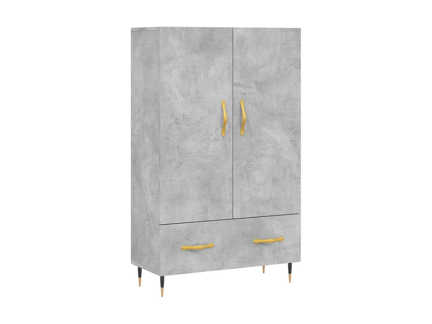 Buffet haut gris béton 69,5x31x115 cm bois d'ingénierie QWE43637
