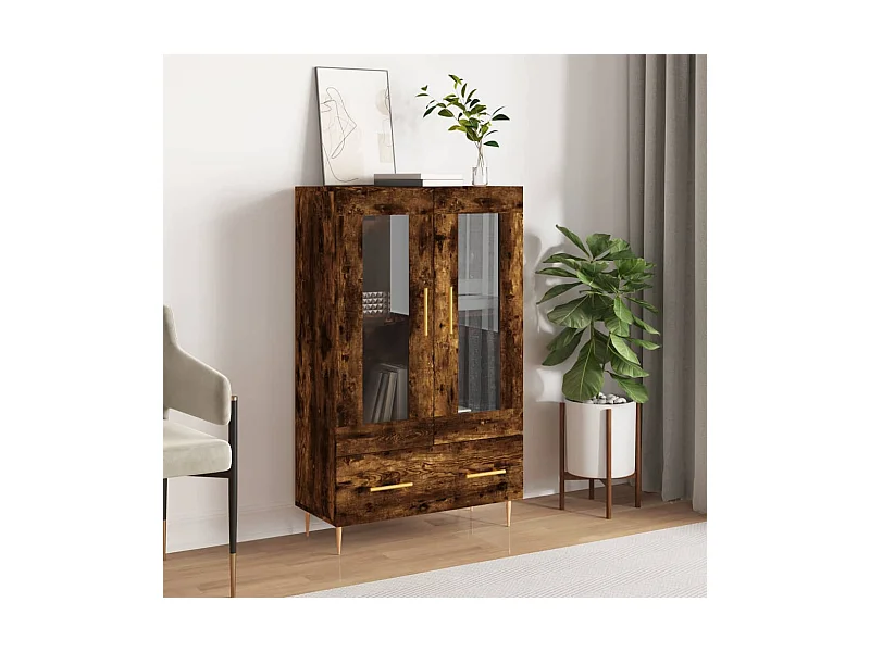 Aparador alto derivados de madeira 69,5x31x115cm carvalho fumado PT430943