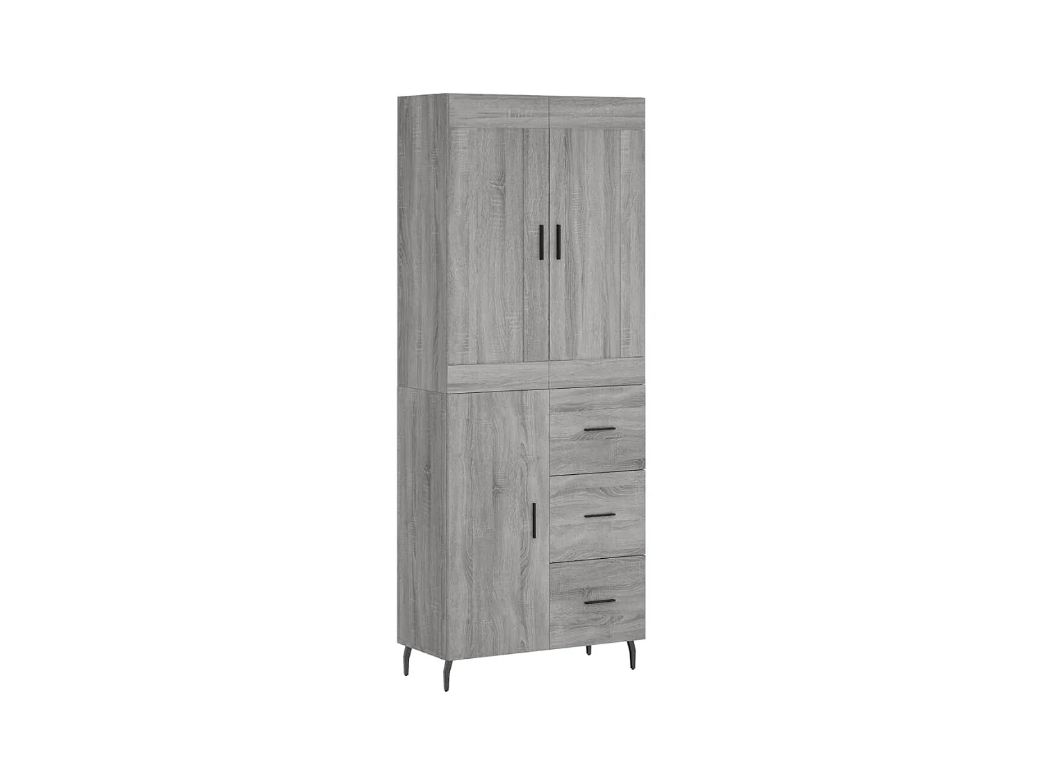 Buffet haut Sonoma gris 69,5x34x180 cm Bois d'ingénierie QWE49941