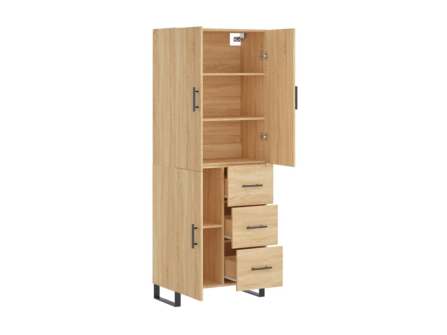 Buffet haut Chêne sonoma 69,5x34x180 cm Bois d'ingénierie QWE27627
