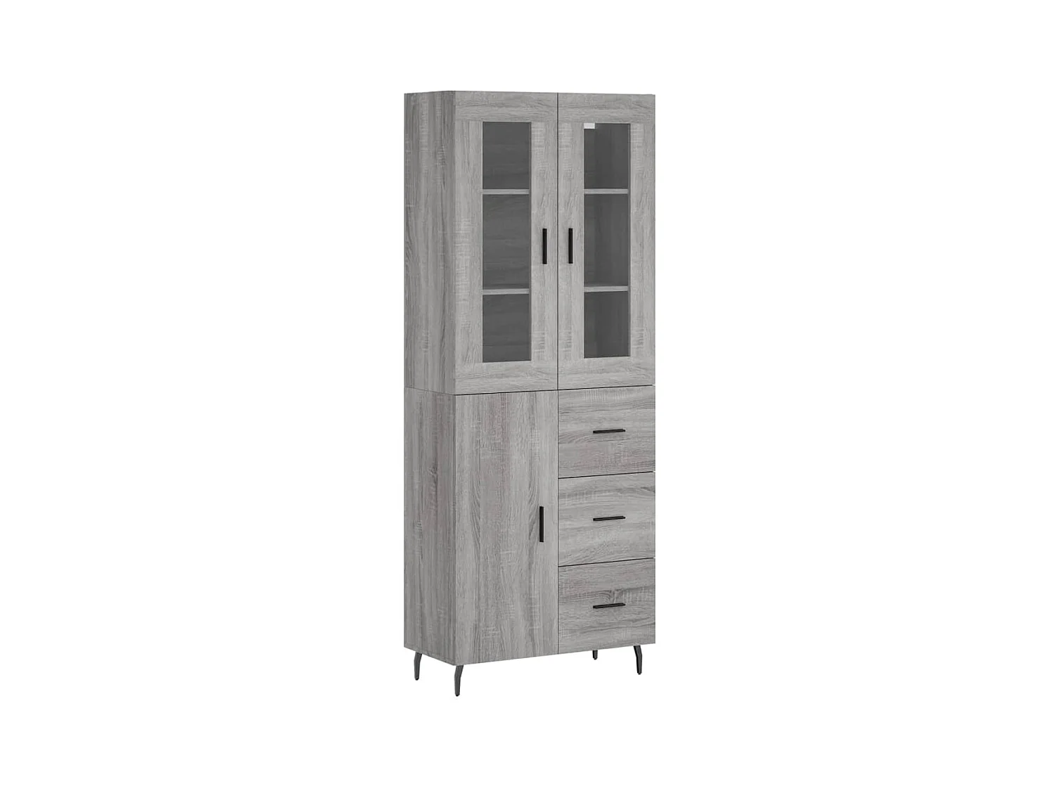 Highboard,Kommode Grau Sonoma 69,5x34x180 cm Holzwerkstoff -gkd564385