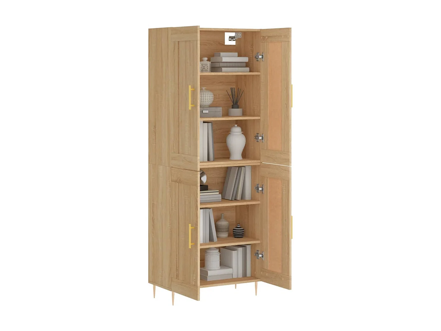Buffet haut Chêne sonoma 69,5x34x180 cm Bois d'ingénierie QWE13884