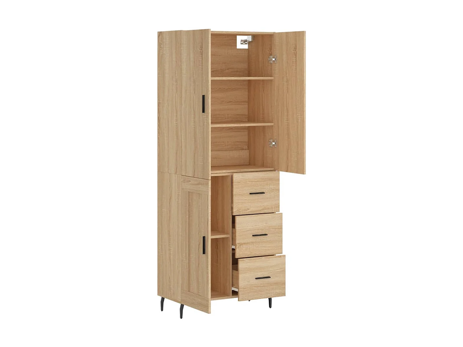 Buffet haut Chêne sonoma 69,5x34x180 cm Bois d'ingénierie QWE48517