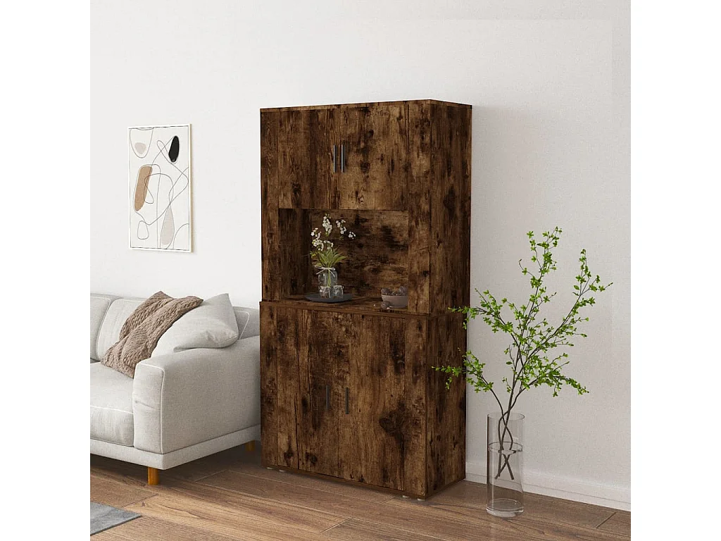 Highboard,Kommode Räuchereiche Holzwerkstoff -gkd41960