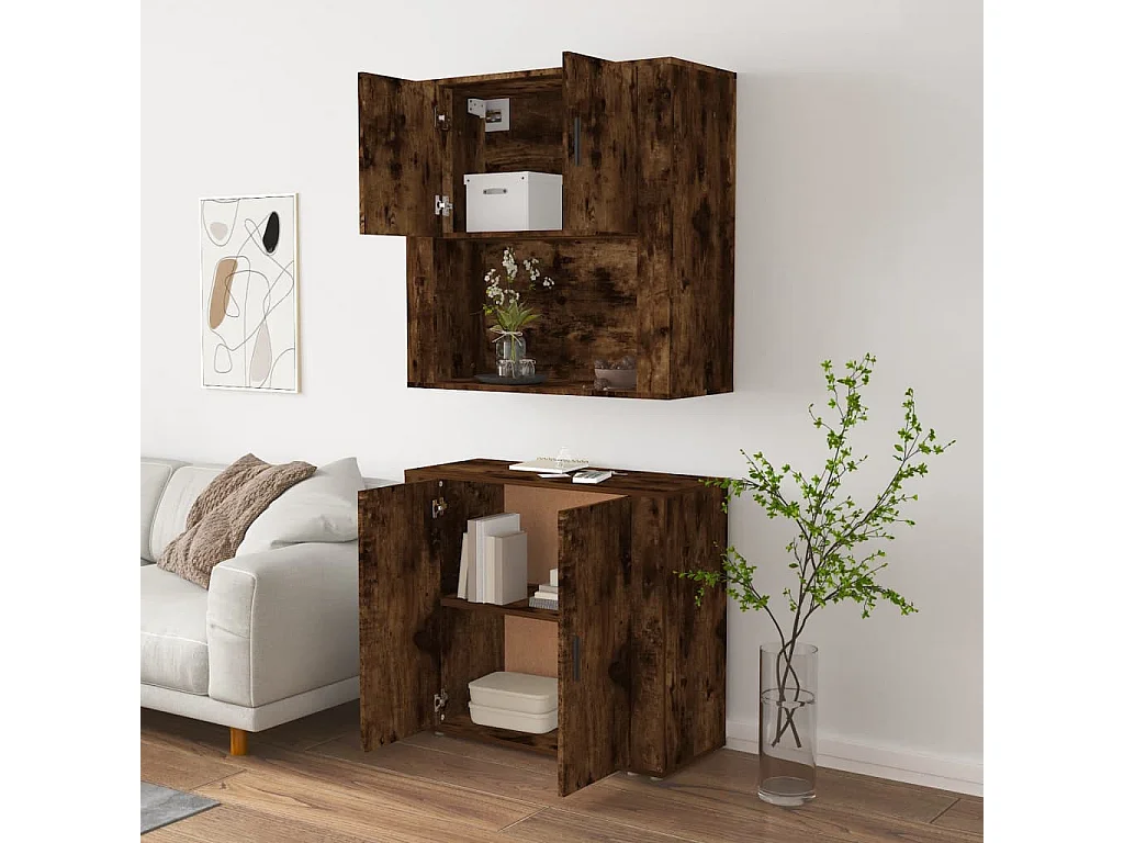 Highboard,Kommode Räuchereiche Holzwerkstoff -gkd41960
