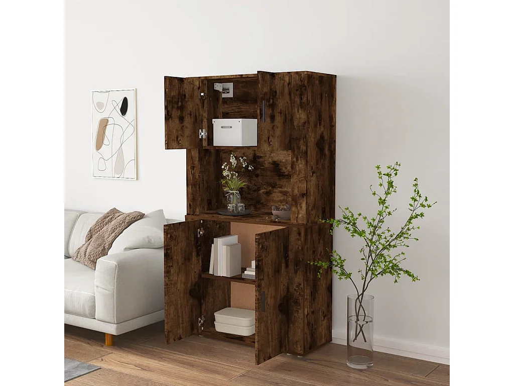 Highboard,Kommode Räuchereiche Holzwerkstoff -gkd41960