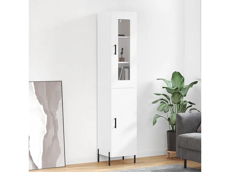 Highboard,Kommode Weiß 34,5x34x180 cm Holzwerkstoff -gkd372042