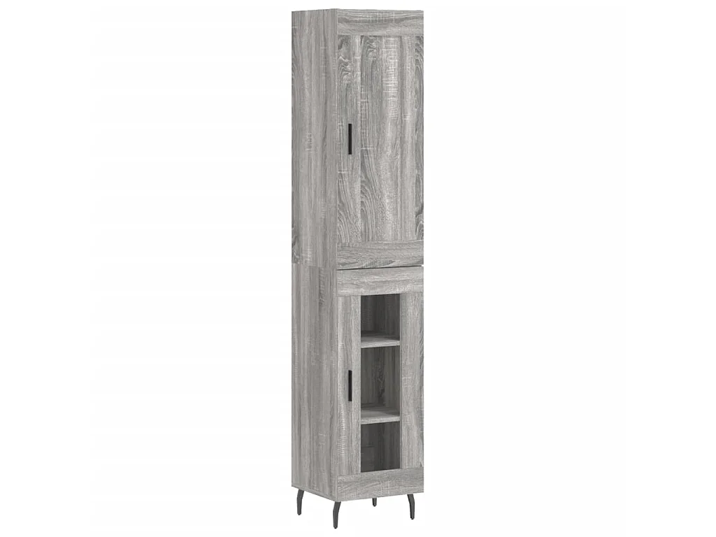 Highboard,Kommode Grau Sonoma 34,5x34x180 cm Holzwerkstoff -gkd777716