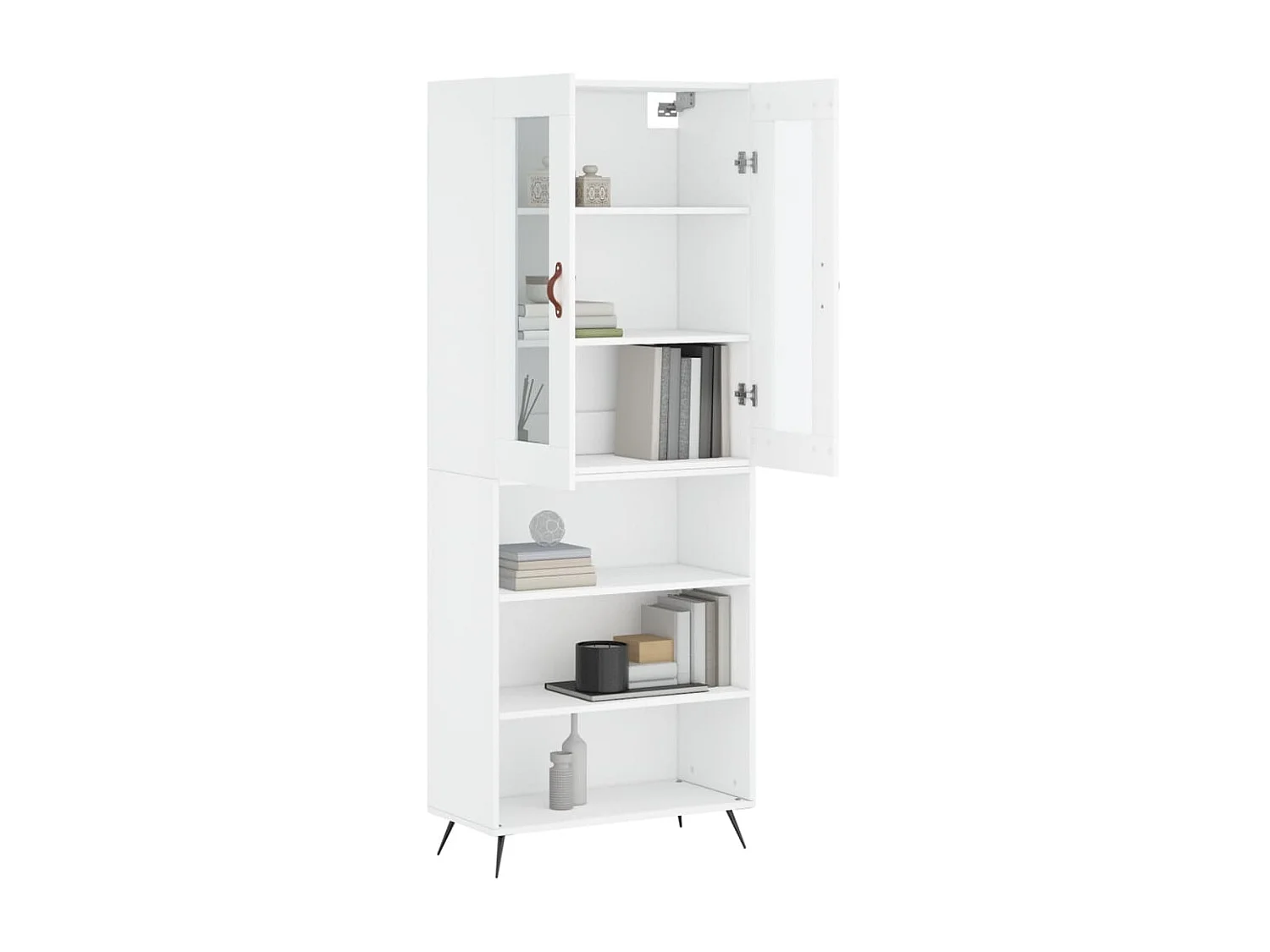 Buffet haut Blanc 69,5x34x180 cm Bois d'ingénierie QWE13916