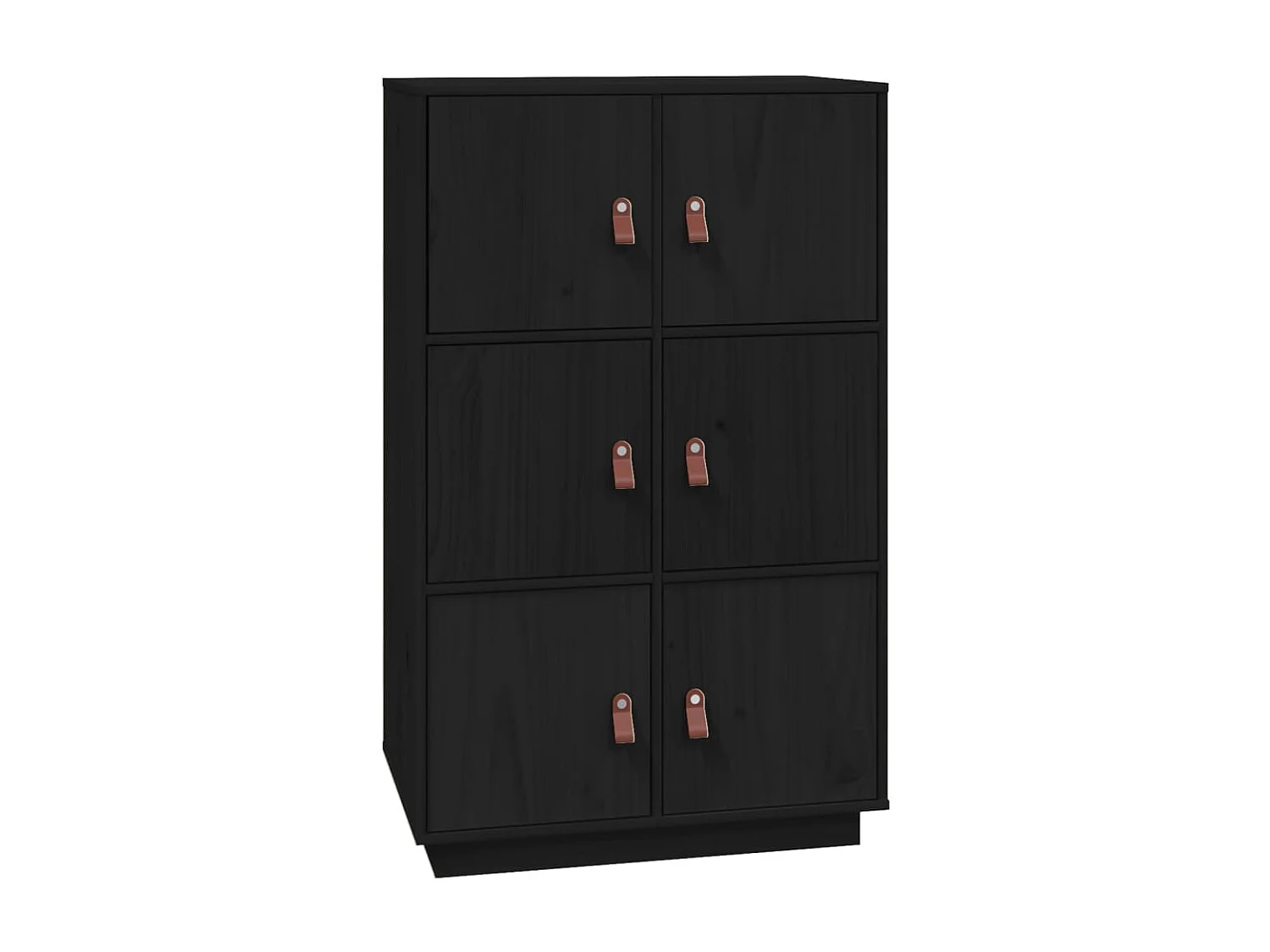 Highboard,Kommode Schwarz 67x40x108,5 cm Massivholz Kiefer -gkd291183