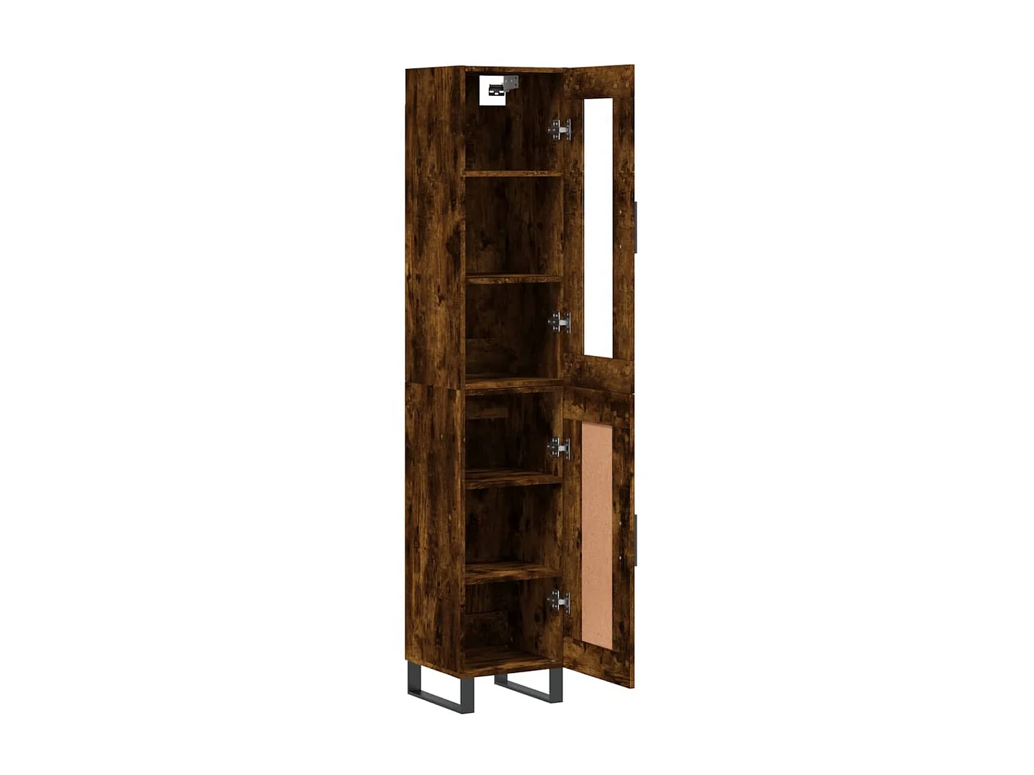 Buffet haut Chêne fumé 34,5x34x180 cm Bois d'ingénierie QWE88913