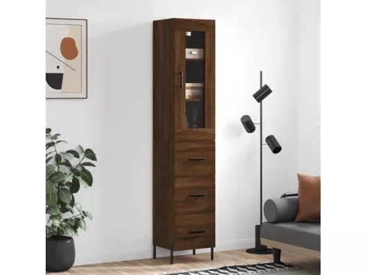 Kauf Unique Highboard,Kommode Braun Eichen-Optik 34,5x34x180 cm Holzwerkstoff -gkd440960