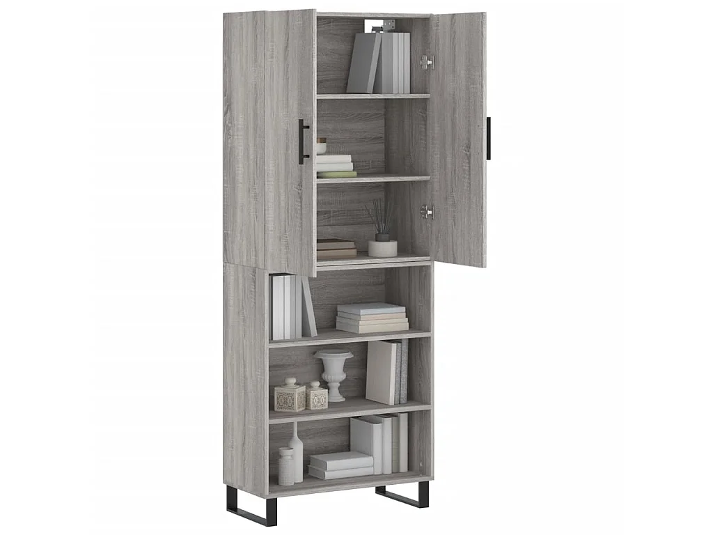 Aparador alto 69,5x34x180 cm derivados de madeira sonoma cinza PT106148