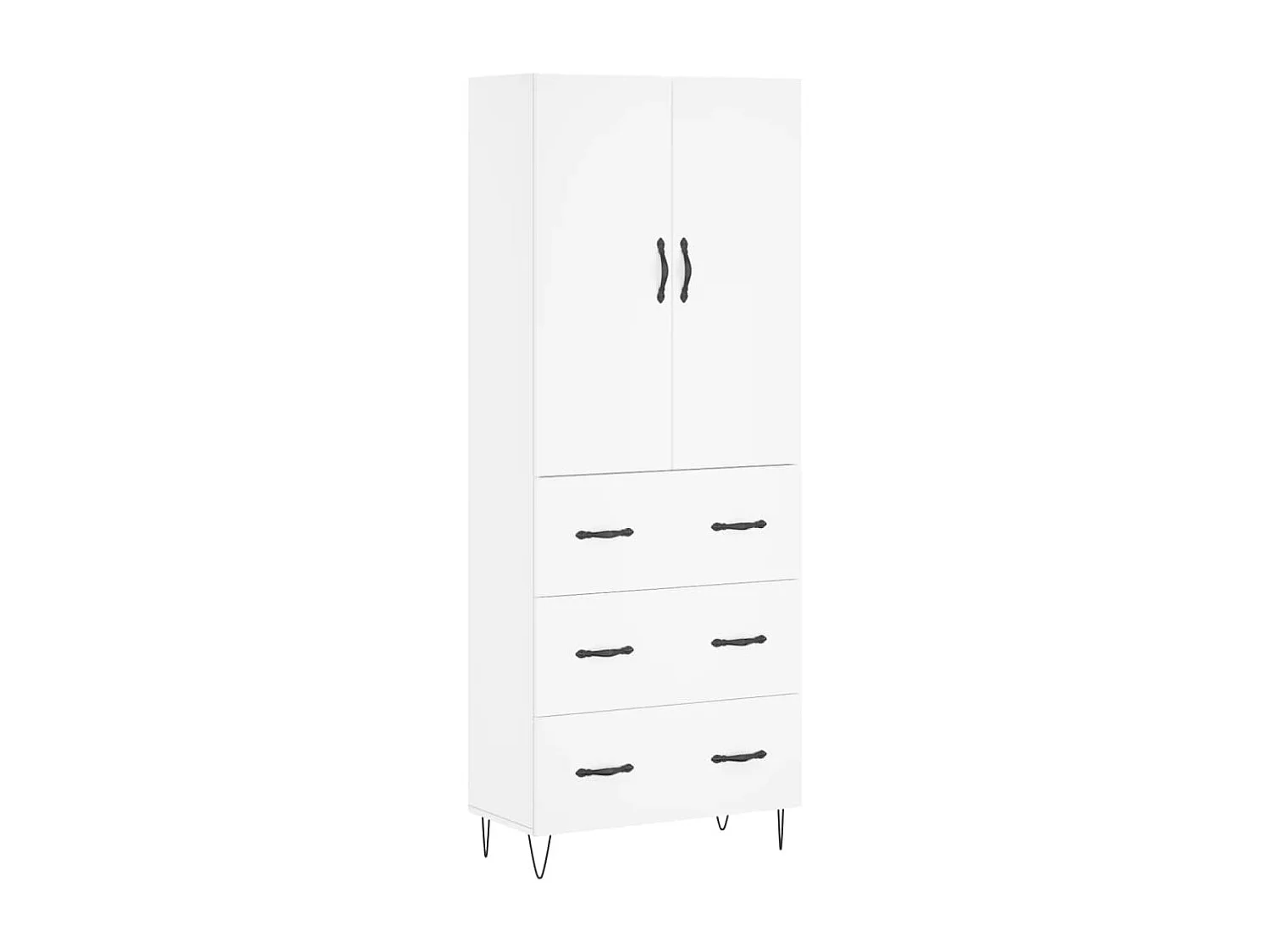 Highboard,Kommode Weiß 69,5x34x180 cm Holzwerkstoff -gkd323361