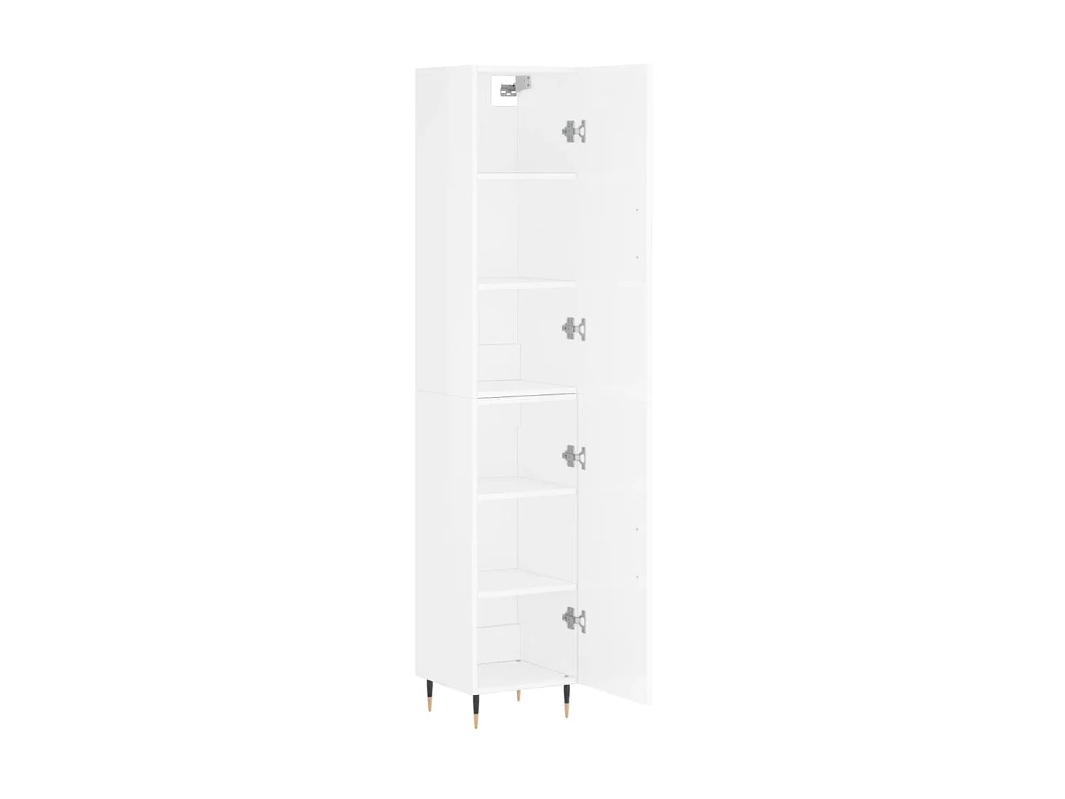 Aparador alto 34,5x34x180 cm madeira processada branco brilhante PT761841