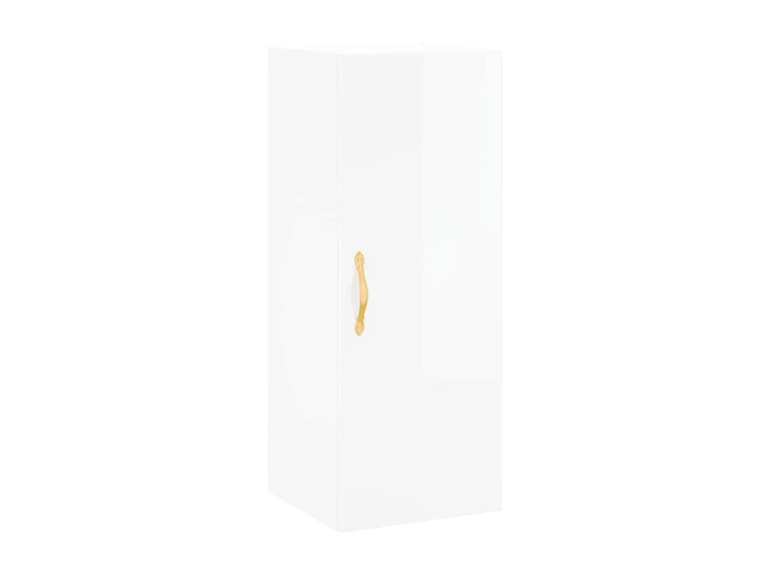 Highboard,Kommode Hochglanz-Weiß 34,5x34x180 cm Holzwerkstoff -gkd954258