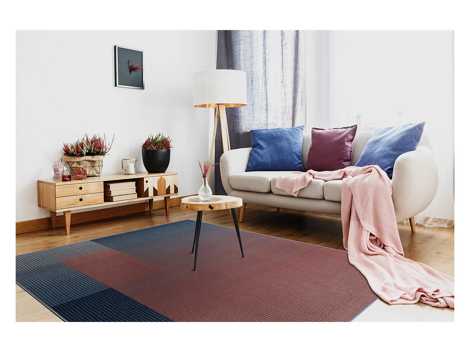 Tapis NAIN Géométrique 7710/51944 rouge / bleu 240x340 cm