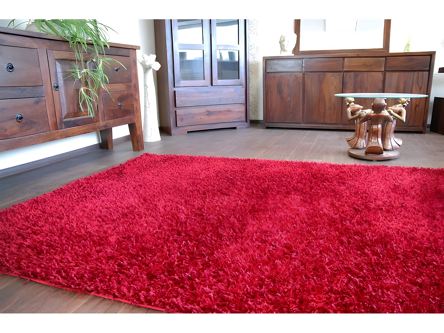 TAPIS SHAGGY LILOU rouge 160x230 cm