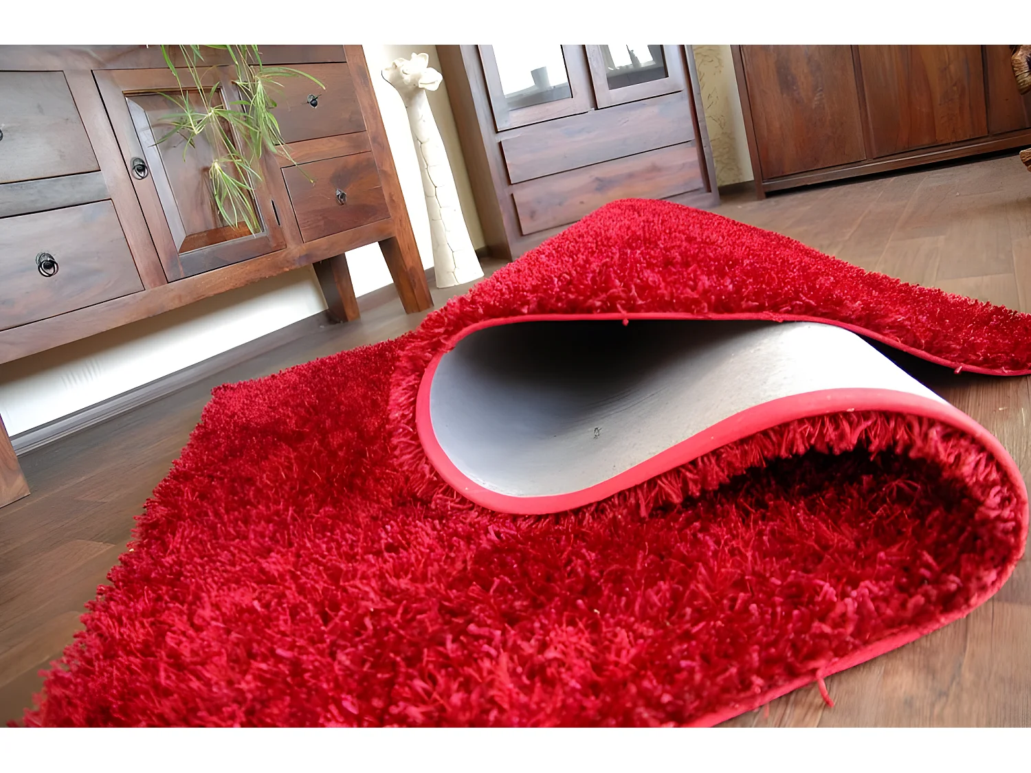 TAPIS SHAGGY LILOU rouge 160x230 cm