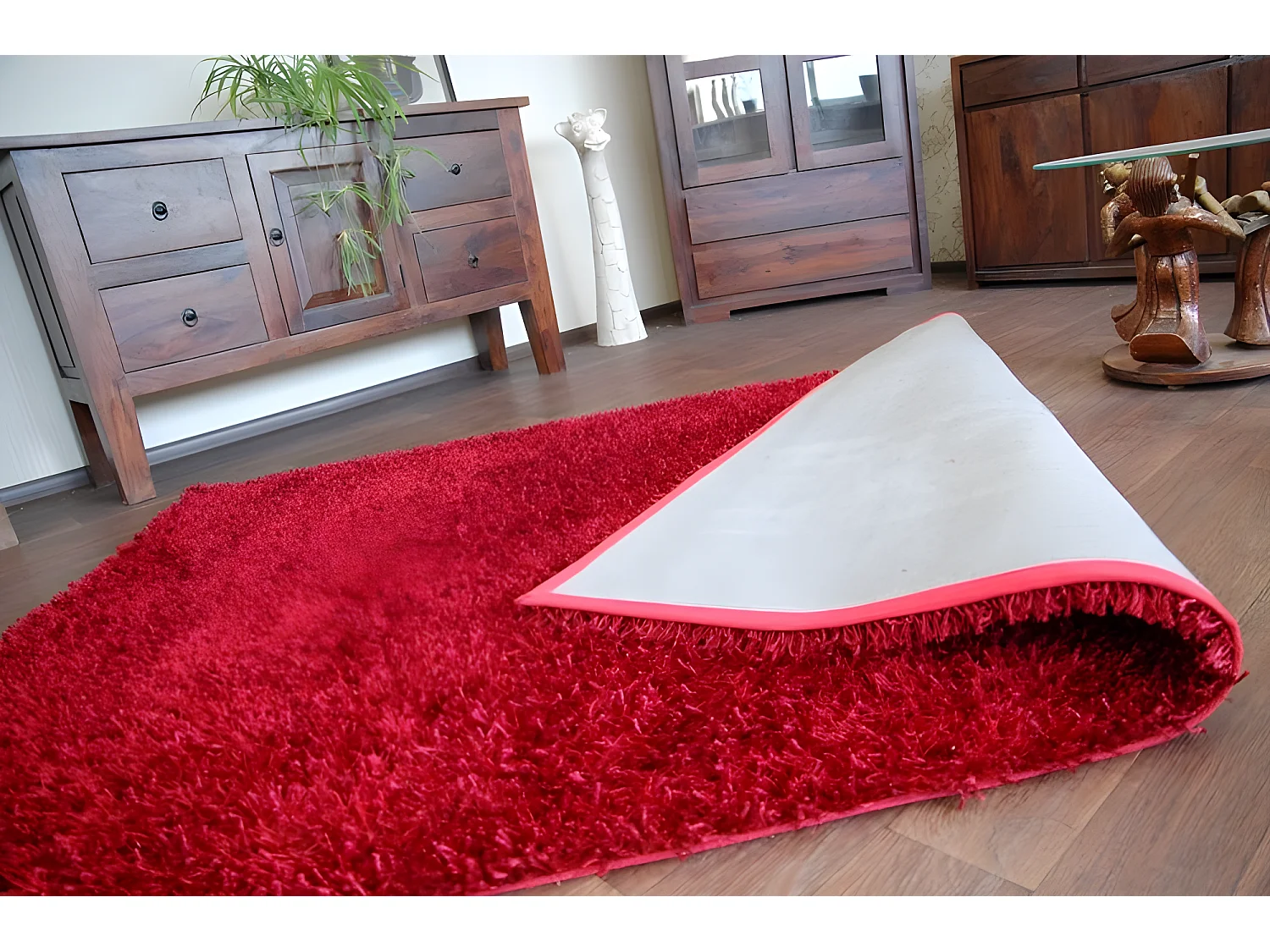 TAPIS SHAGGY LILOU rouge 160x230 cm