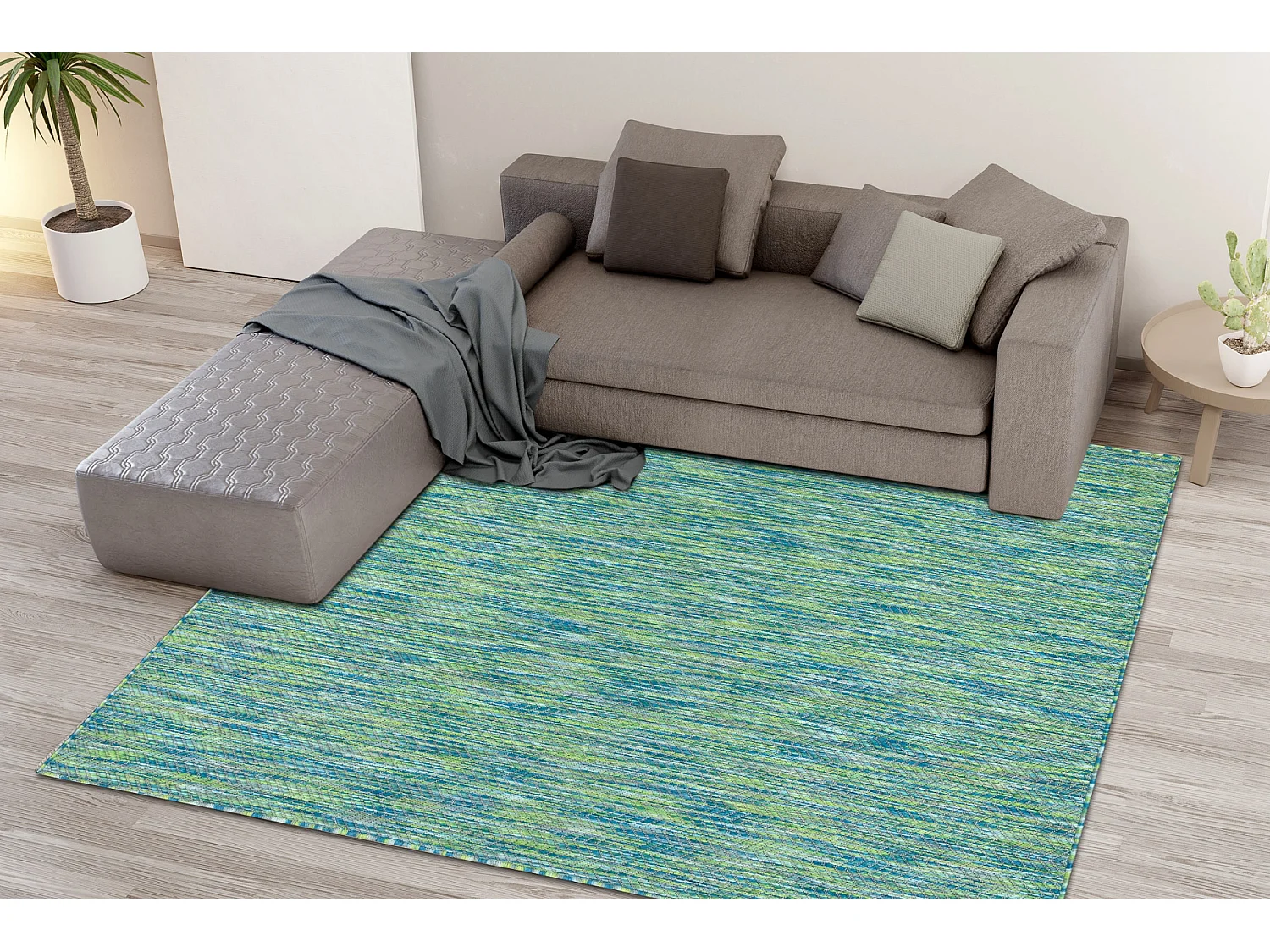 Tapijt FISY modern, SISAL 20776 Zigzag, melange , blauw 80x150 cm