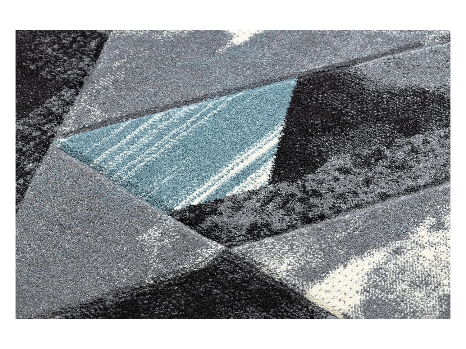 Tapis ALTER Wet Géométrique, triangle, trapèze bleu 140x190 cm