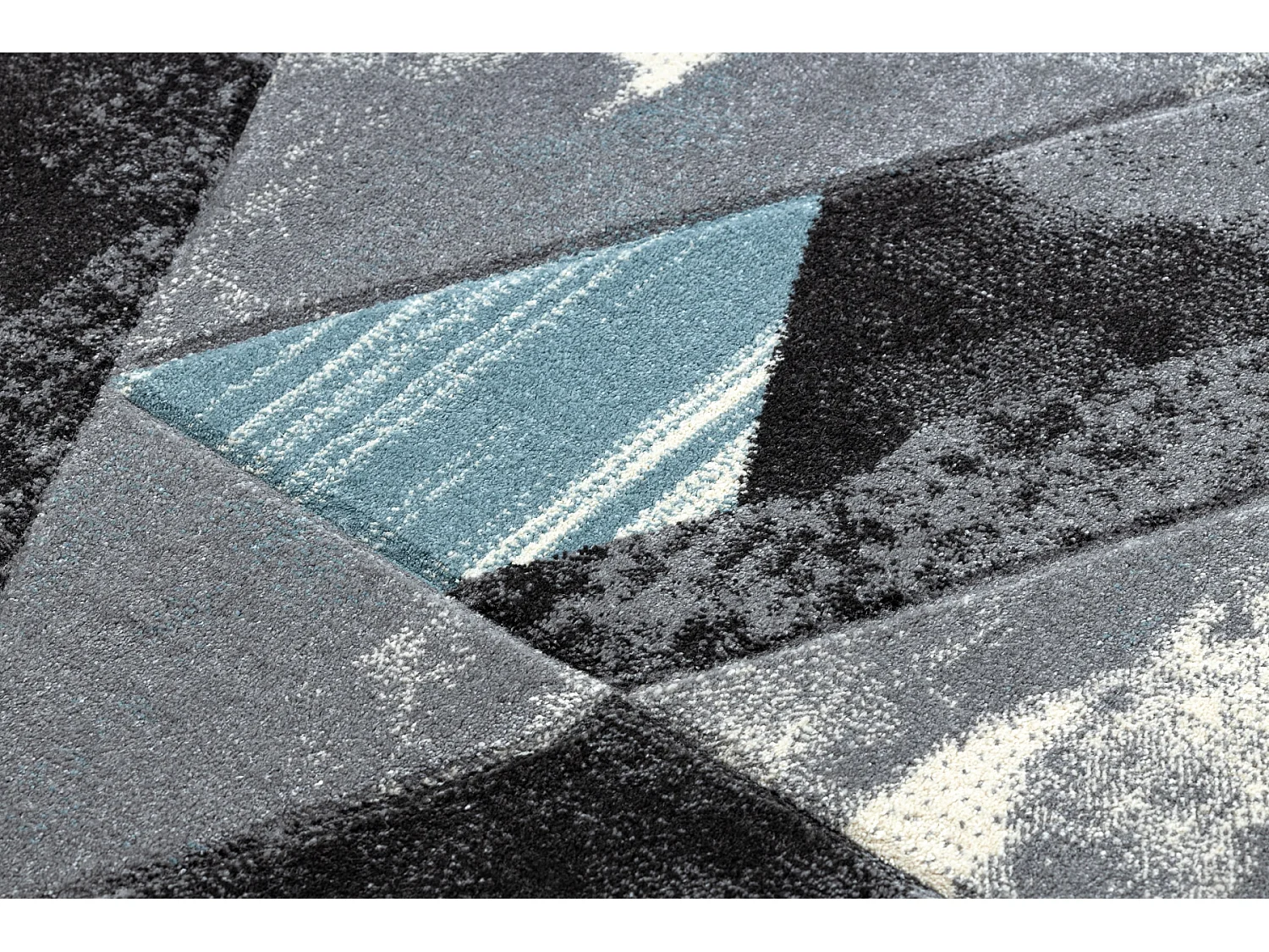 Tapis ALTER Wet Géométrique, triangle, trapèze bleu 140x190 cm
