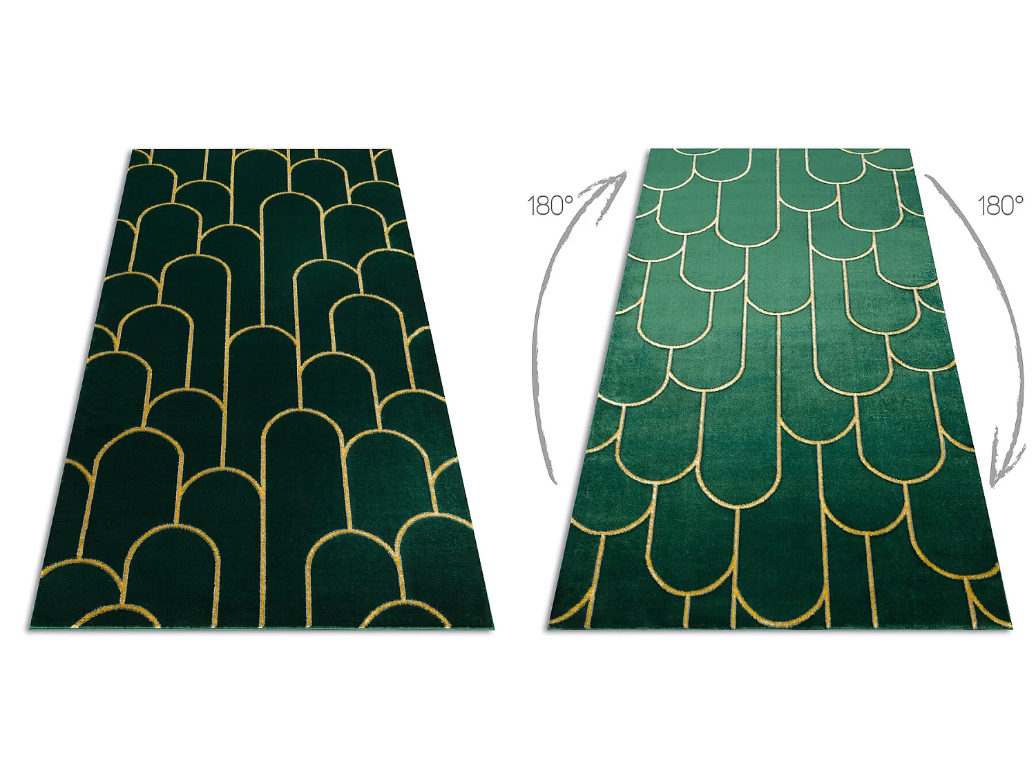 Tapis EMERALD exclusif 1021 glamour, élégant art deco, bouteille ver 120x170 cm