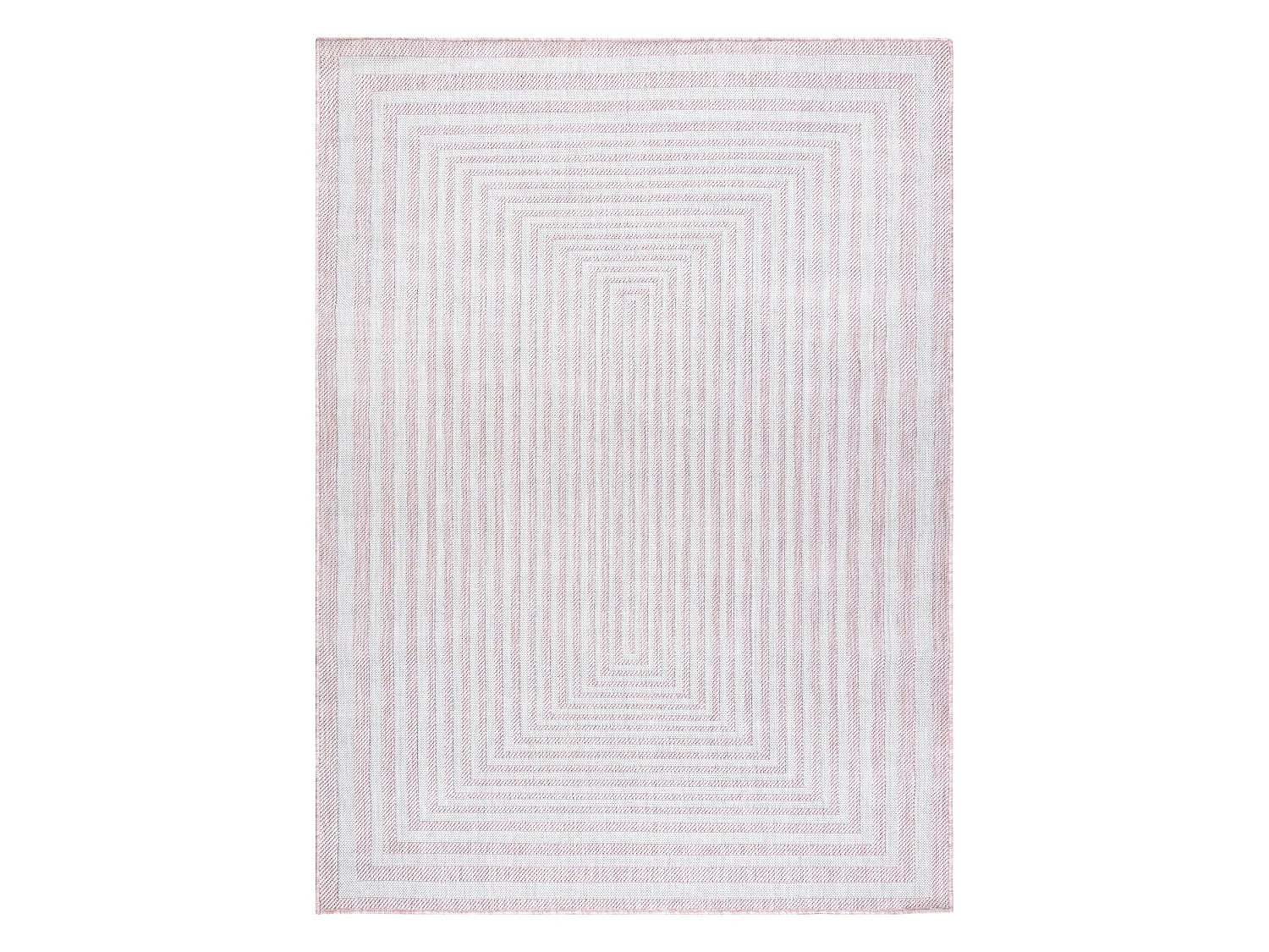 Tapis SIZAL SION labyrinthe 22376 tissé à plat rose / ecru 200x290 cm