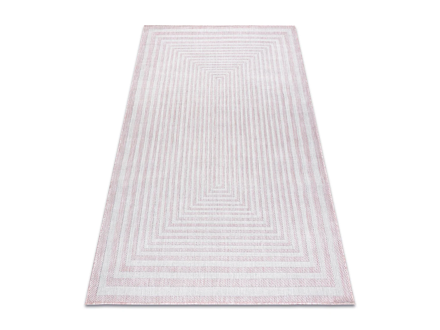 Tappeto SIZAL SION labirinto 22376 tessuto piatto rosa / ecru 200x290 cm