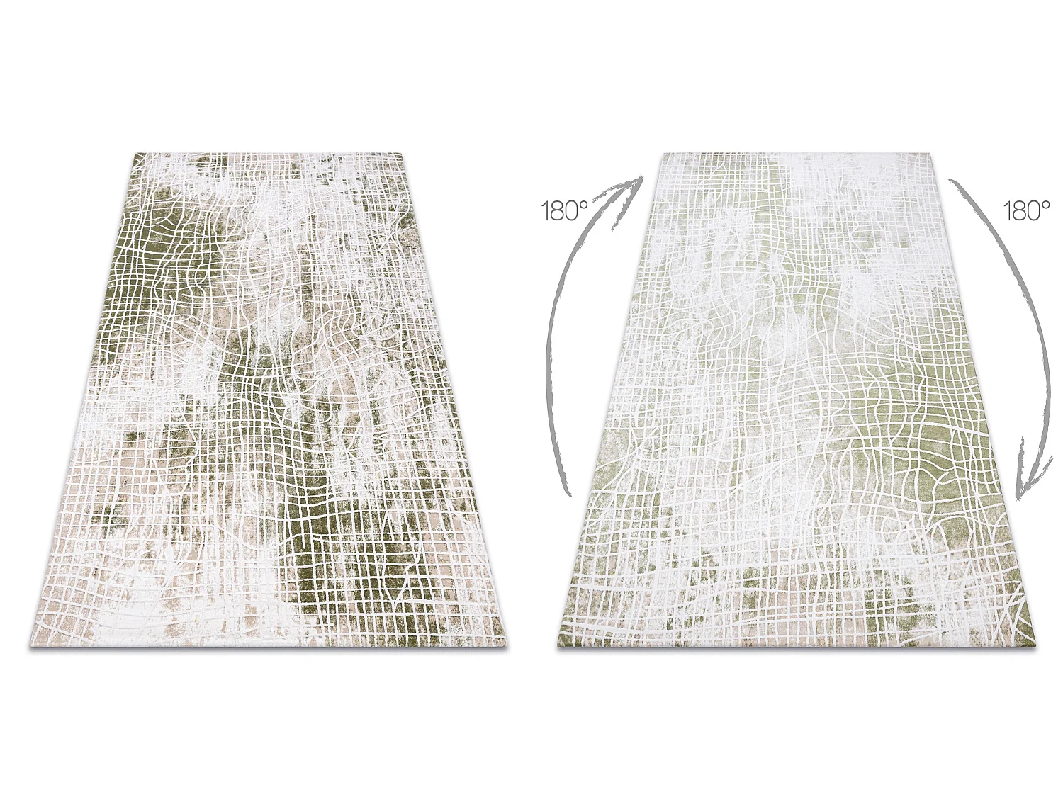 Tapis ACRYLIQUE USKUP 9483 ivoire / vert 100x200 cm