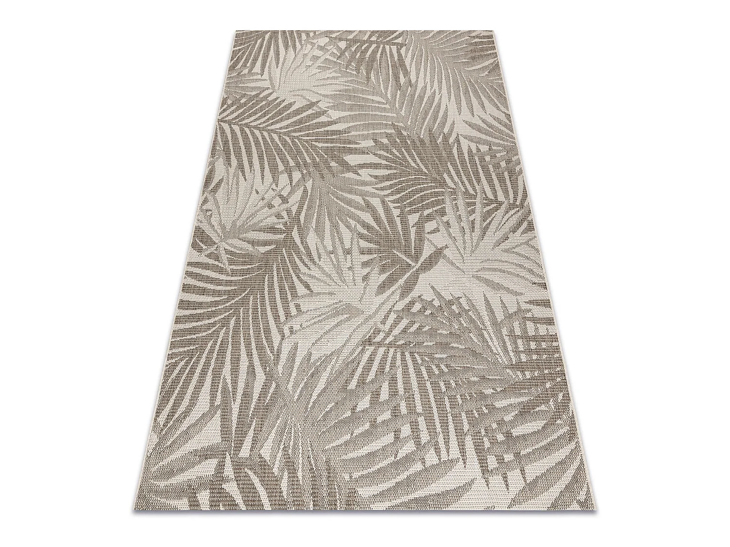 TAPIS EN CORDE SIZAL FLOORLUX 20504 FEUILLES szampański / gris foncé 200x290 cm