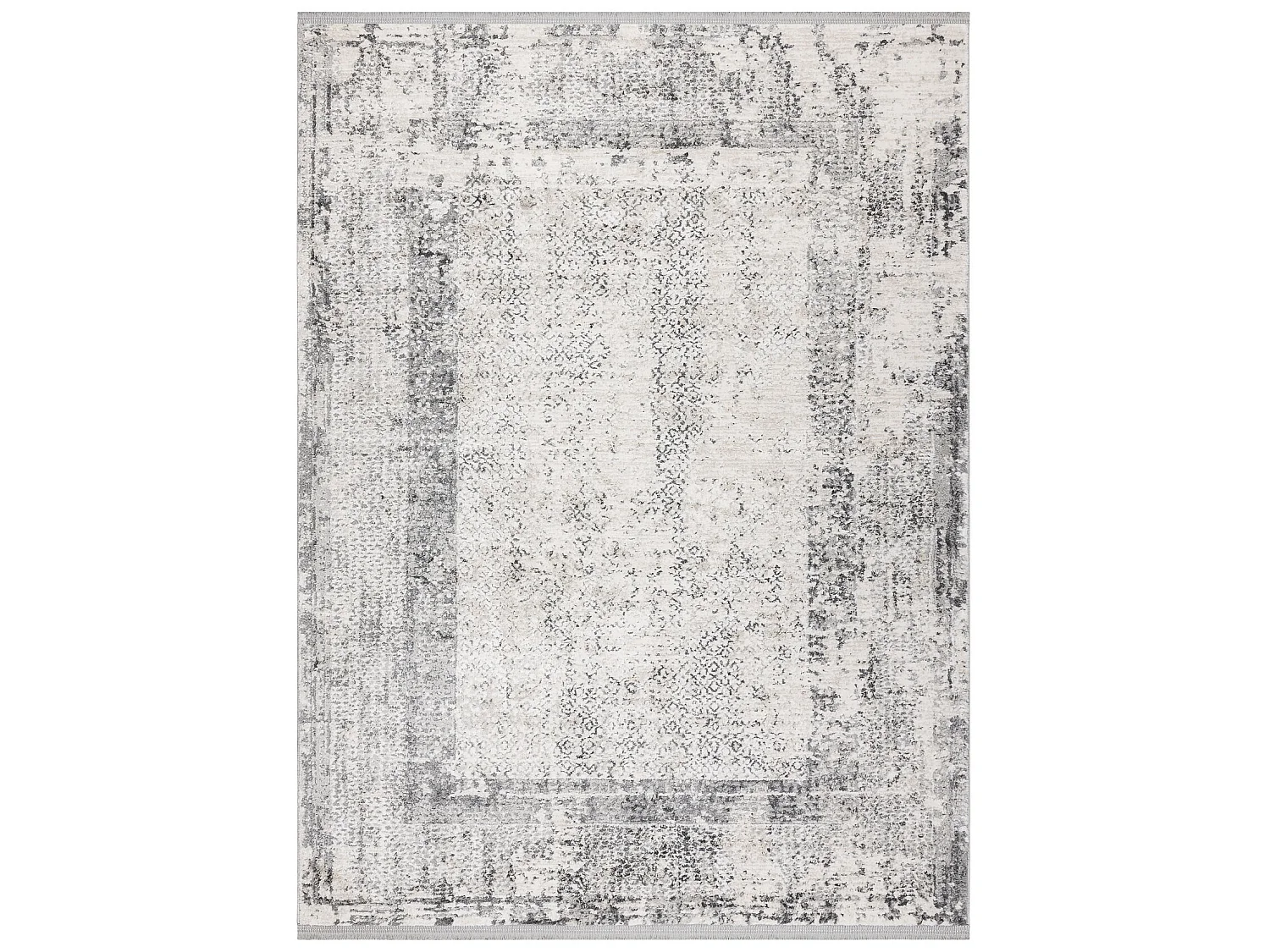 Tapis TULS structural, franges 51324 vintage, Cadre ivoire / gris  200x290 cm