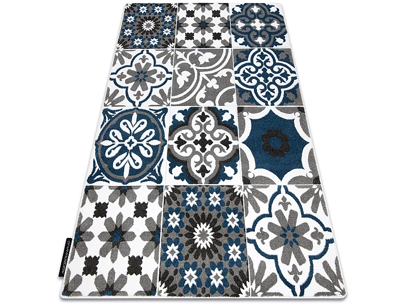 Tapis ALTER Porto fleurs bleu 200x290 cm