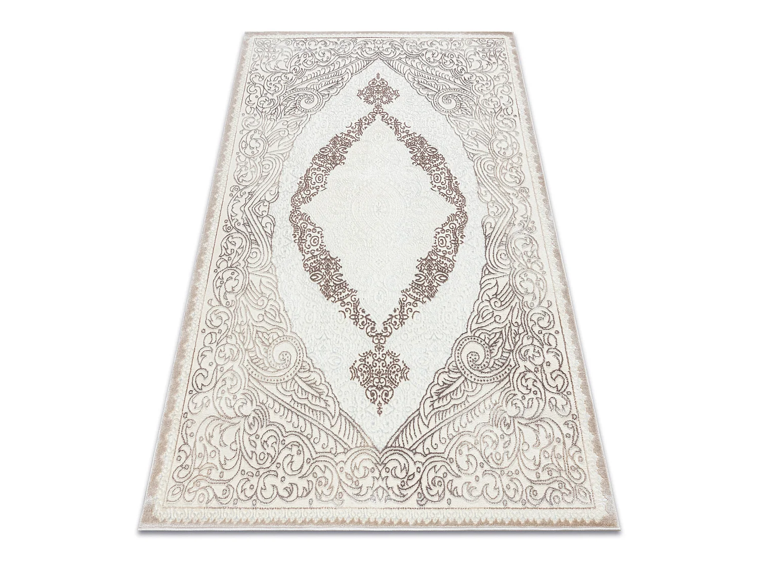 Tapijt CORE 8111 Ornament Vintage - structureel, twee lagen vlies, bei 80x150 cm