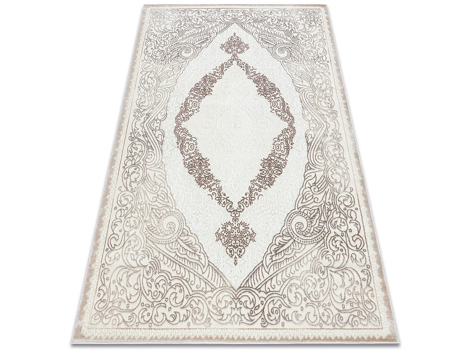 Tapijt CORE 8111 Ornament Vintage - structureel, twee lagen vlies, bei 80x150 cm