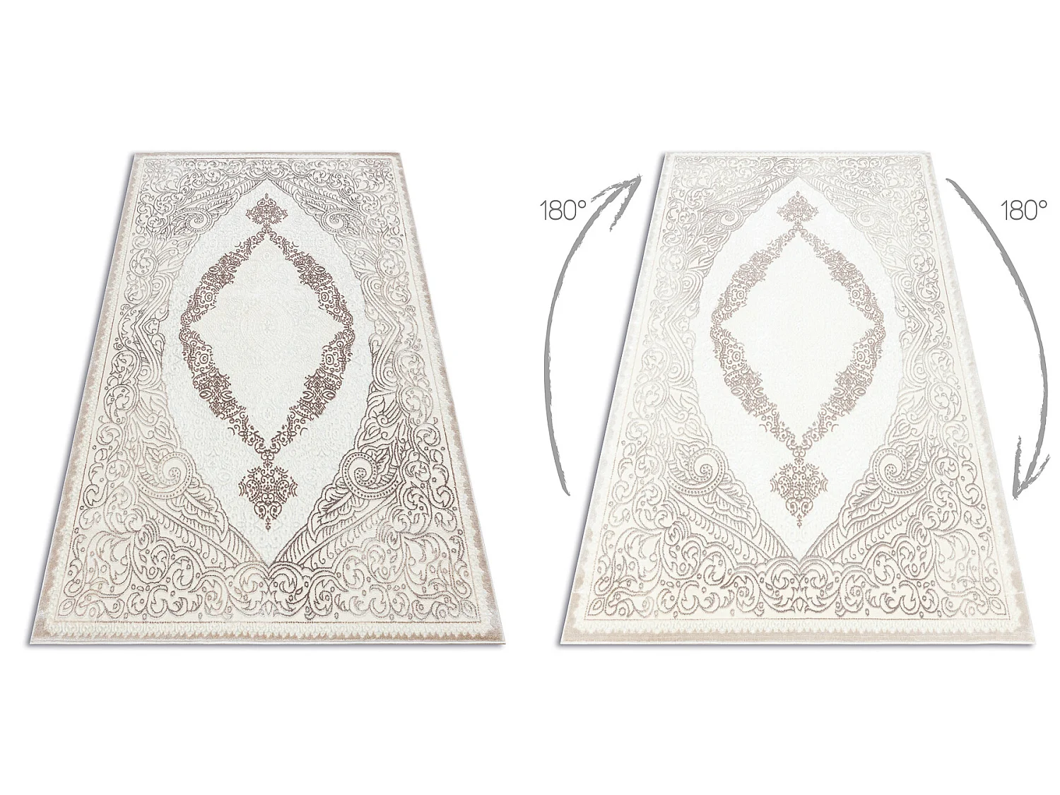 Tapijt CORE 8111 Ornament Vintage - structureel, twee lagen vlies, bei 80x150 cm