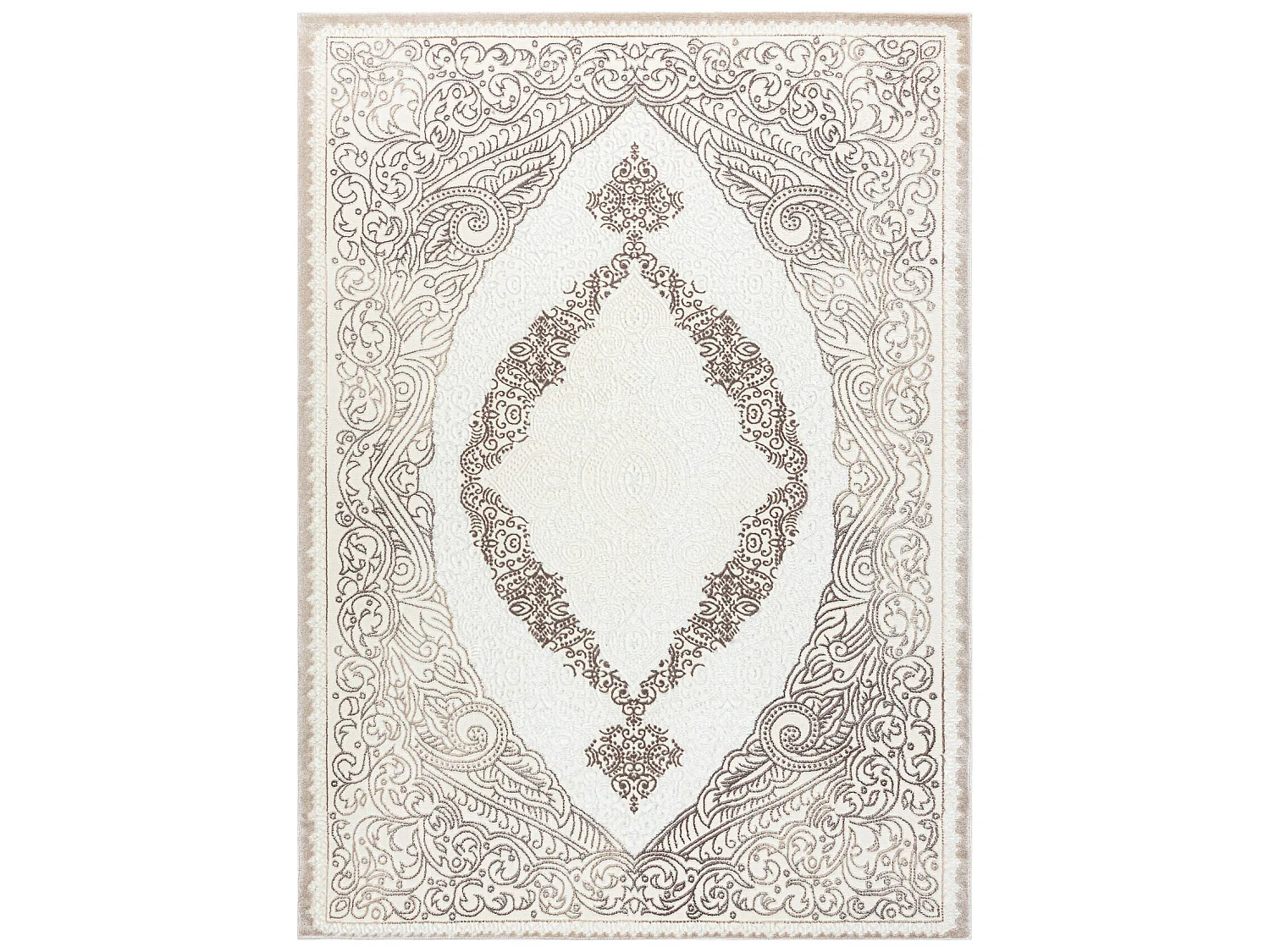 Tapijt CORE 8111 Ornament Vintage - structureel, twee lagen vlies, bei 80x150 cm